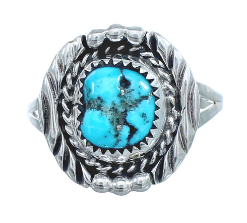 Turquoise Navajo Genuine Sterling Silver Ring Size 6-1/2 AX123124
